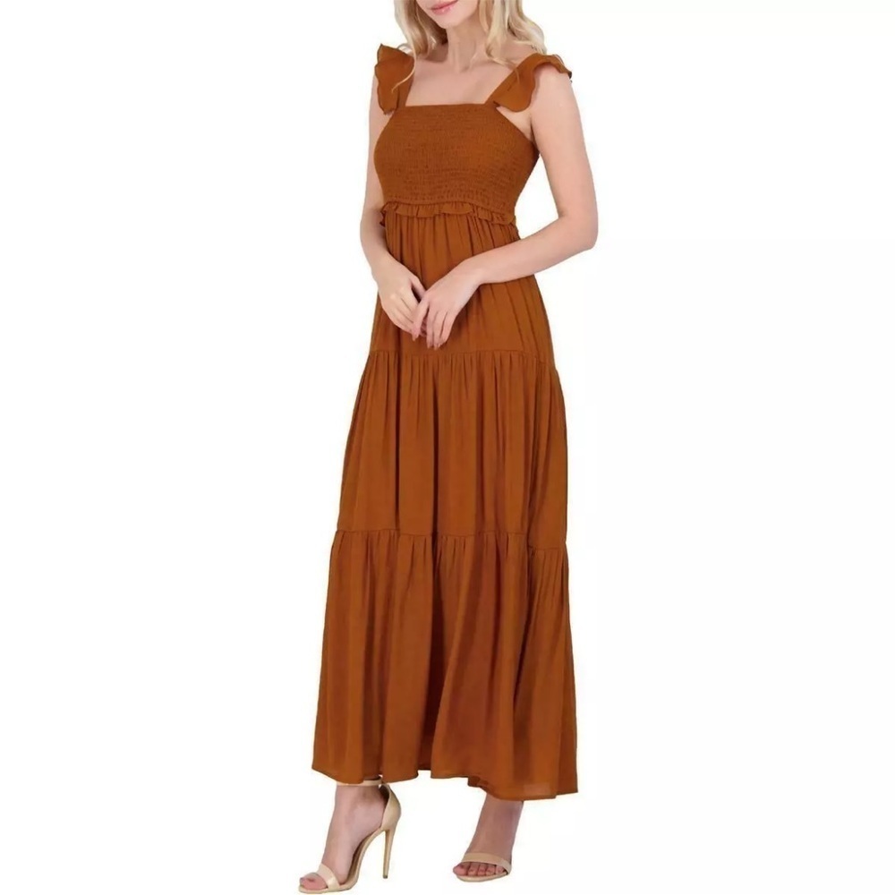 Nanette Lepore Bali Sleeveless Maxi Dress Smocked Tiered